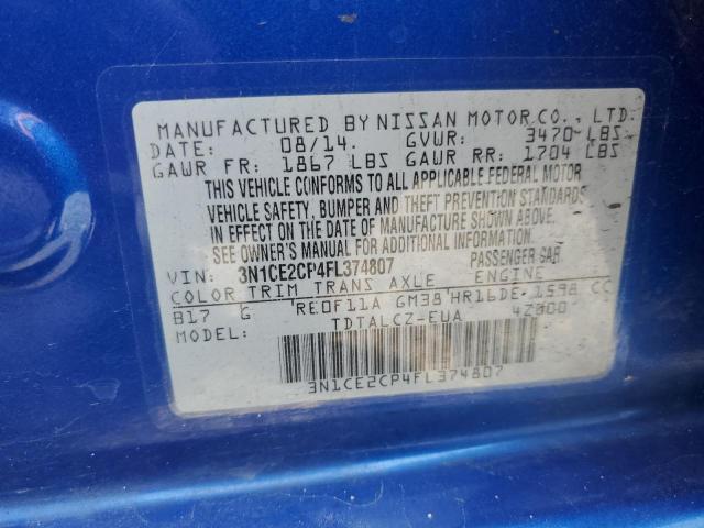 Photo 10 from auction – 2015 NISSAN VERSA NOTE with VIN 3N1CE2CP4FL374807