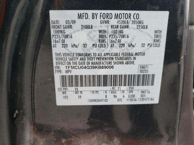 Photo 10 from auction – 2009 FORD ESCAPE LIM with VIN 1FMCU04G39KB89006