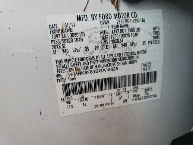 Photo 10 from auction – 2011 FORD EXPLORER L with VIN 1FMHK8F81BGA18425