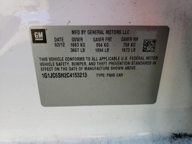 Photo 10 from auction – 2012 CHEVROLET SONIC LT with VIN 1G1JC6SH2C4153213