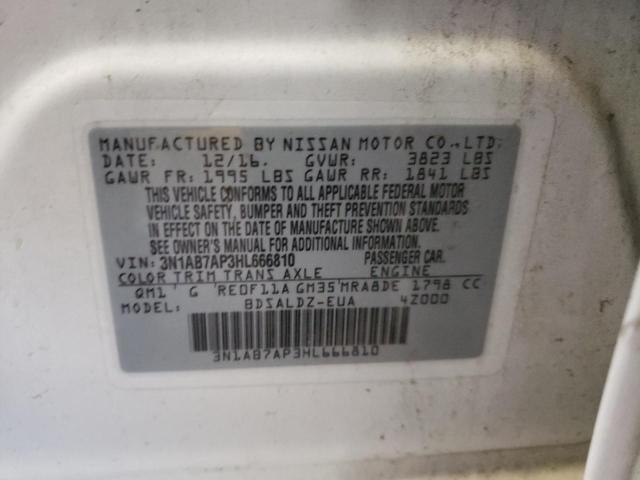 Photo 10 from auction – 2017 NISSAN SENTRA S with VIN 3N1AB7AP3HL666810