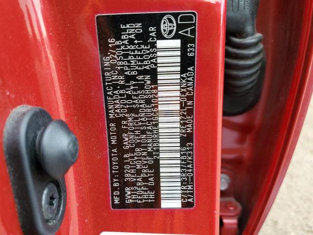Photo 10 from auction – 2016 TOYOTA COROLLA L with VIN 2T1BURHE1GC610281