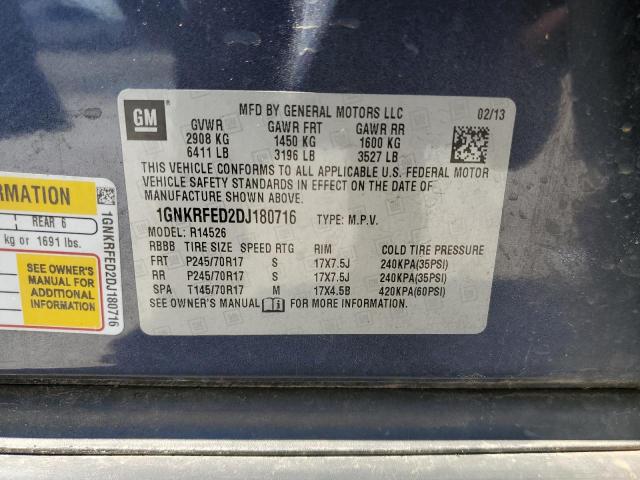 Photo 10 from auction – 2013 CHEVROLET TRAVERSE L with VIN 1GNKRFED2DJ180716