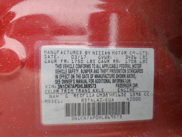 Photo 13 from auction – 2017 NISSAN VERSA S with VIN 3N1CN7AP0HL869573