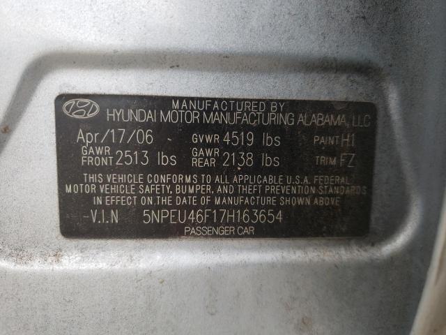 Photo 10 from auction – 2007 HYUNDAI SONATA SE with VIN 5NPEU46F17H163654