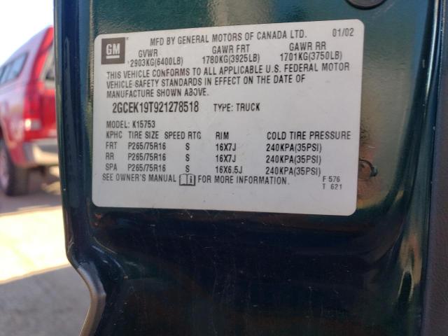 صورة رقم 10 من المزاد - 2002 CHEVROLET SILVERADO مع VIN 2GCEK19T921278518
