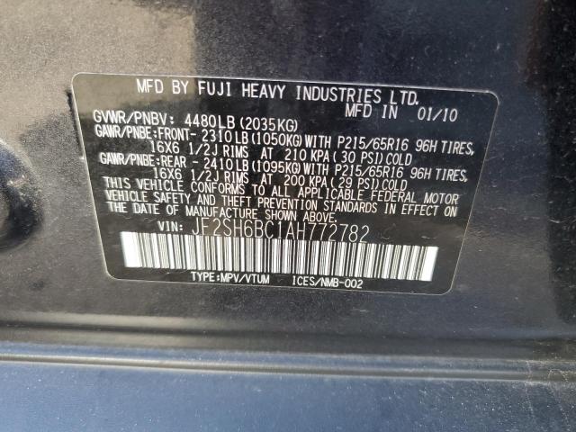 Photo 10 from auction – 2010 SUBARU FORESTER X with VIN JF2SH6BC1AH772782