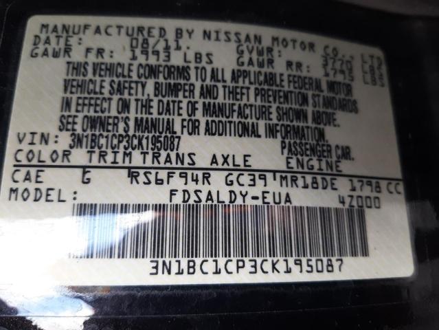Photo 10 from auction – 2012 NISSAN VERSA S with VIN 3N1BC1CP3CK195087