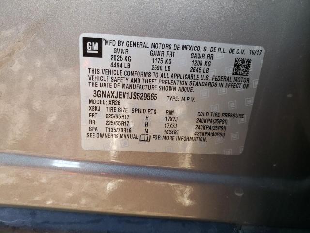Photo 10 from auction – 2018 CHEVROLET EQUINOX LT with VIN 3GNAXJEV1JS529565