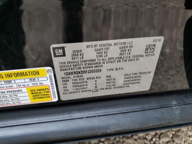 Photo 10 from auction – 2015 GMC ACADIA SLT with VIN 1GKKRSKD5FJ293329