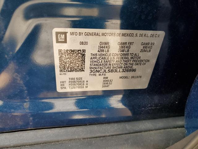 Photo 10 from auction – 2020 CHEVROLET TRAX 1LT with VIN 3GNCJLSB3LL326996