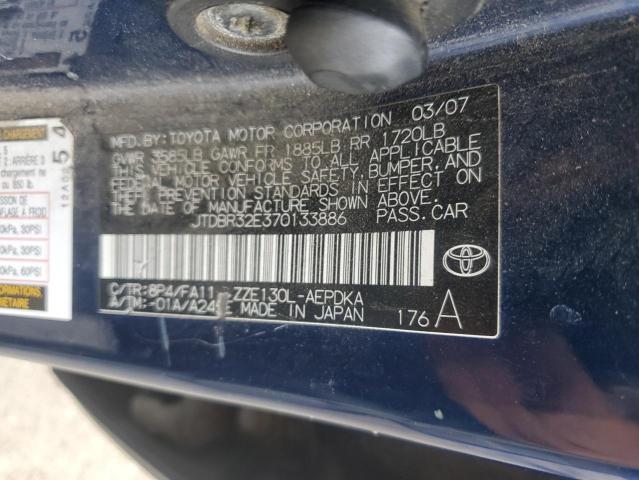 Photo 10 from auction – 2007 TOYOTA COROLLA CE with VIN JTDBR32E370133886