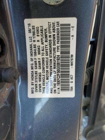 Photo 10 from auction – 2016 HONDA CIVIC LX with VIN 19XFC2F50GE081924