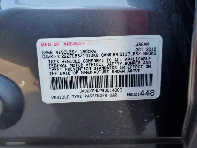 Photo 10 from auction – 2011 MITSUBISHI LANCER GTS with VIN JA32X8HW2BU014309