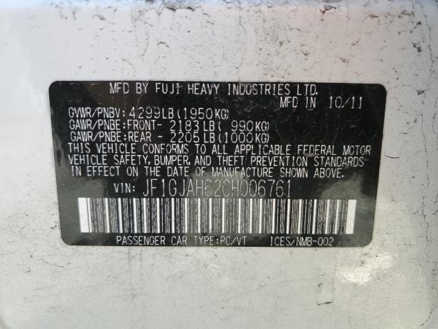 Photo 10 from auction – 2012 SUBARU IMPREZA LI with VIN JF1GJAH62CH006761