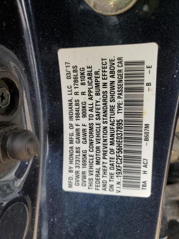 Photo 10 from auction – 2017 HONDA CIVIC LX with VIN 19XFC2F56HE037895