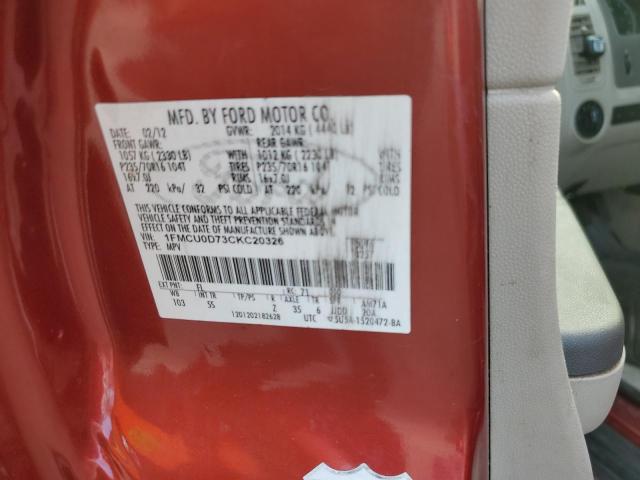 Photo 10 from auction – 2012 FORD ESCAPE XLT with VIN 1FMCU0D73CKC20326