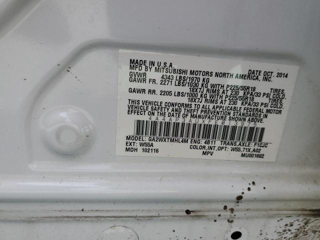 Photo 10 from auction – 2015 MITSUBISHI OUTLANDER with VIN 4A4AP3AUXFE013975