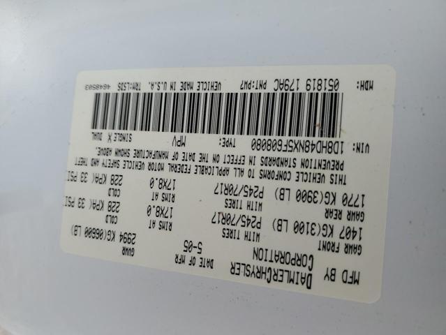 Photo 10 from auction – 2005 DODGE DURANGO SL with VIN 1D8HD48NX5F608080