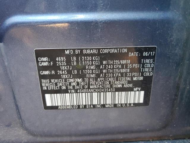 Photo 10 from auction – 2017 SUBARU OUTBACK 2. with VIN 4S4BSANCXH3435450