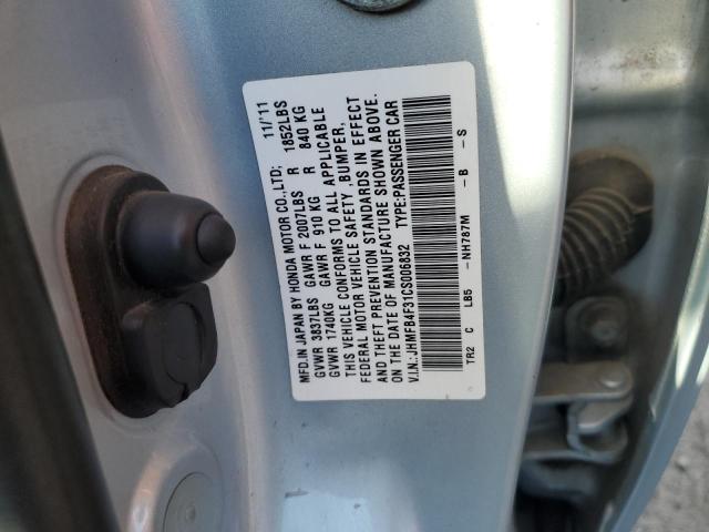 Photo 10 from auction – 2012 HONDA CIVIC HYBR with VIN JHMFB4F31CS006832