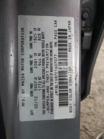Photo 10 from auction – 2012 MAZDA 3 with VIN JM1BL1V87C1607077