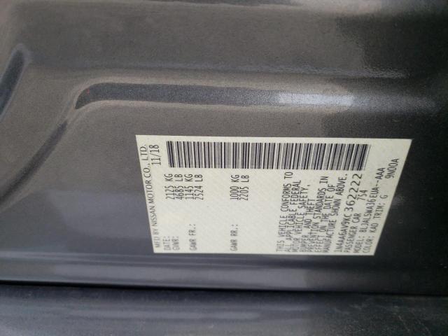 Photo 10 from auction – 2019 NISSAN MAXIMA S with VIN 1N4AA6AV9KC362222