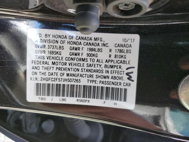 Photo 10 from auction – 2018 HONDA CIVIC LX with VIN 2HGFC2F57JH507265