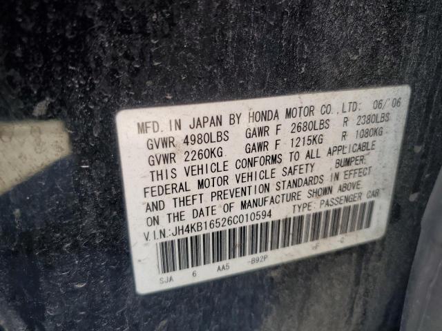 Photo 10 from auction – 2006 ACURA RL with VIN JH4KB16526C010594