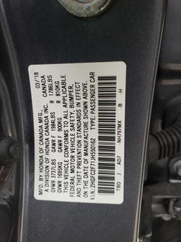 Photo 10 from auction – 2018 HONDA CIVIC EX with VIN 2HGFC2F71JH550162