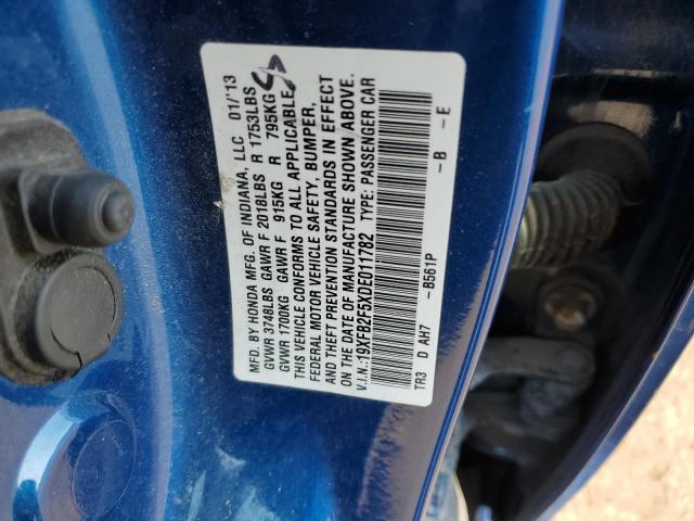 Photo 10 from auction – 2013 HONDA CIVIC LX with VIN 19XFB2F5XDE011782