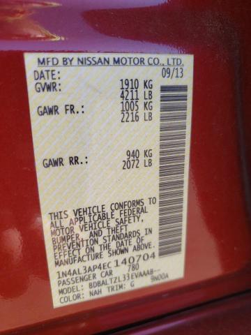 Photo 10 from auction – 2014 NISSAN ALTIMA 2.5 with VIN 1N4AL3AP4EC140704