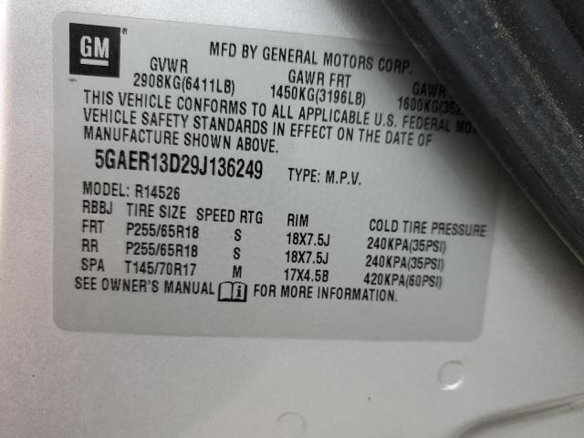 Photo 10 from auction – 2009 BUICK ENCLAVE CX with VIN 5GAER13D29J136249