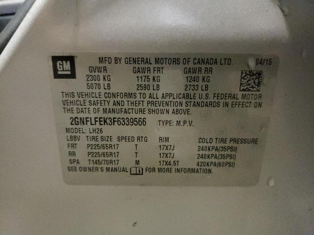 Photo 10 from auction – 2015 CHEVROLET EQUINOX LT with VIN 2GNFLFEK3F6339566