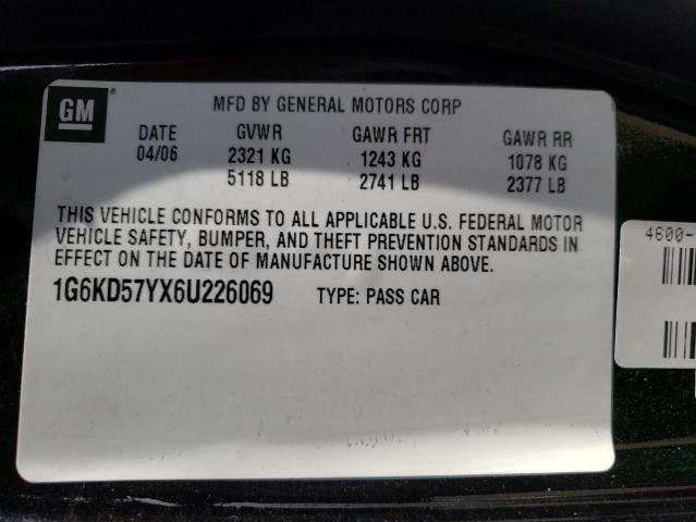 Photo 10 from auction – 2006 CADILLAC DTS with VIN 1G6KD57YX6U226069