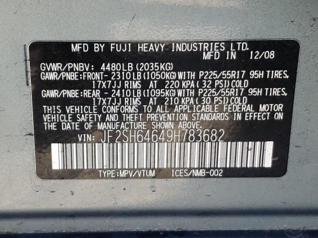 Photo 10 from auction – 2009 SUBARU FORESTER 2 with VIN JF2SH64649H783682