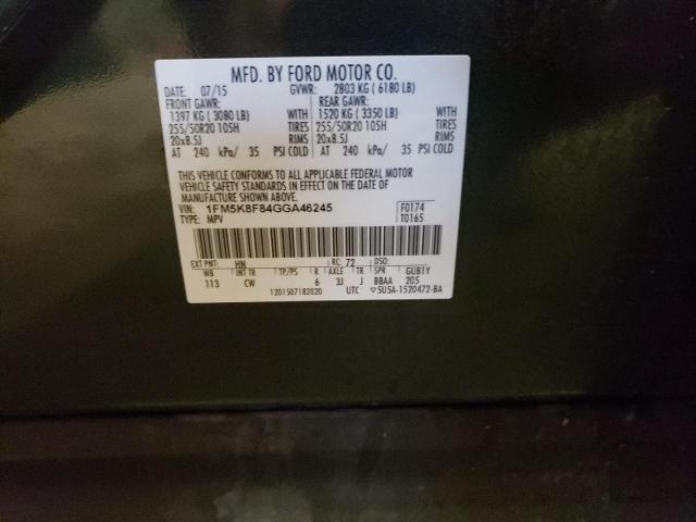 Photo 10 from auction – 2016 FORD EXPLORER L with VIN 1FM5K8F84GGA46245