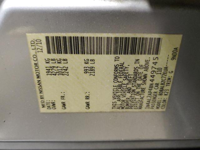 Photo 10 from auction – 2011 NISSAN ALTIMA BAS with VIN 1N4AL2AP4BN449745