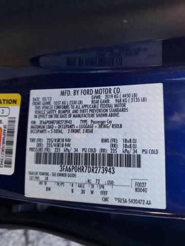 Photo 10 from auction – 2013 FORD FUSION SE with VIN 3FA6P0HR7DR273943