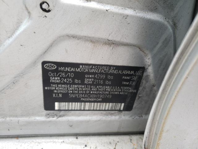 Photo 10 from auction – 2011 HYUNDAI SONATA GLS with VIN 5NPEB4ACXBH190749