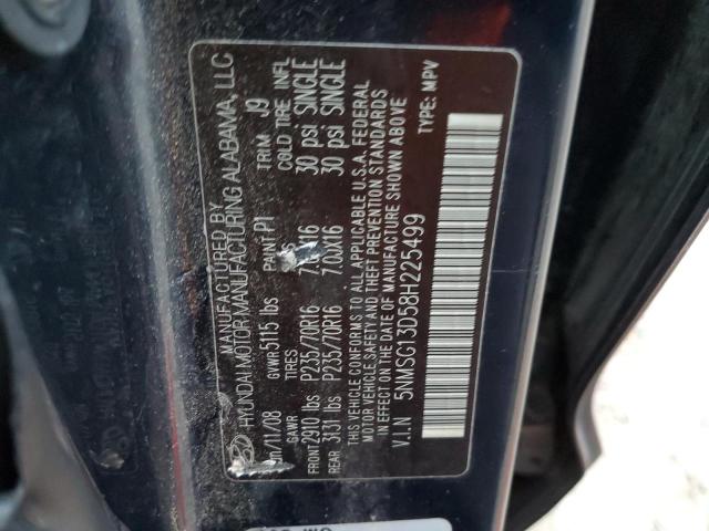 Photo 10 from auction – 2008 HYUNDAI SANTA FE G with VIN 5NMSG13D58H225499