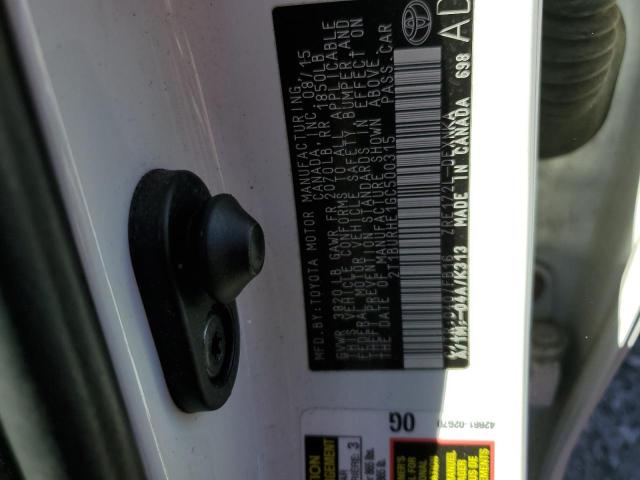 Photo 10 from auction – 2016 TOYOTA COROLLA L with VIN 2T1BURHE1GC500315