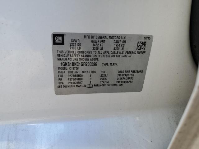 Photo 10 from auction – 2016 GMC YUKON SLT with VIN 1GKS1BKC1GR200596