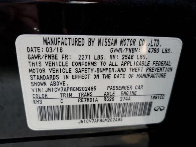 Photo 10 from auction – 2016 INFINITI Q50 BASE with VIN JN1CV7AP8GM202495