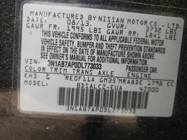 Photo 10 from auction – 2013 NISSAN SENTRA S with VIN 3N1AB7AP0DL773033
