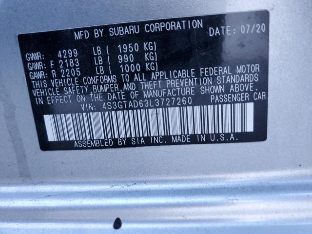 Photo 10 from auction – 2020 SUBARU IMPREZA PR with VIN 4S3GTAD63L3727260