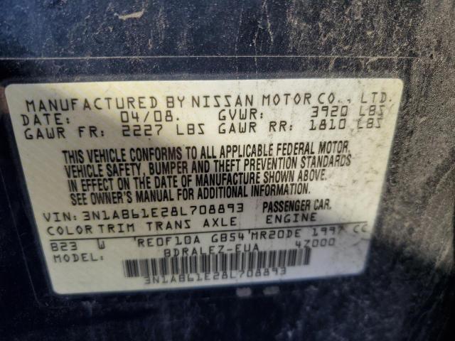 Photo 10 from auction – 2008 NISSAN SENTRA 2.0 with VIN 3N1AB61E28L708893