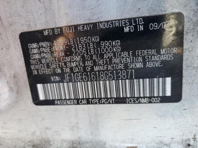 Photo 10 from auction – 2008 SUBARU IMPREZA 2. with VIN JF1GE61618G513871