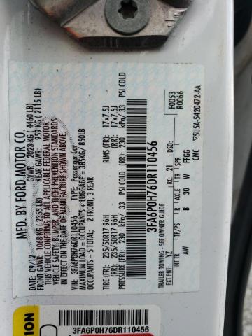 Photo 10 from auction – 2013 FORD FUSION SE with VIN 3FA6P0H76DR110456