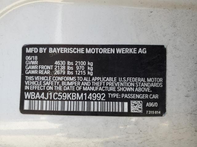 Photo 10 from auction – 2019 BMW 430I GRAN with VIN WBA4J1C59KBM14992